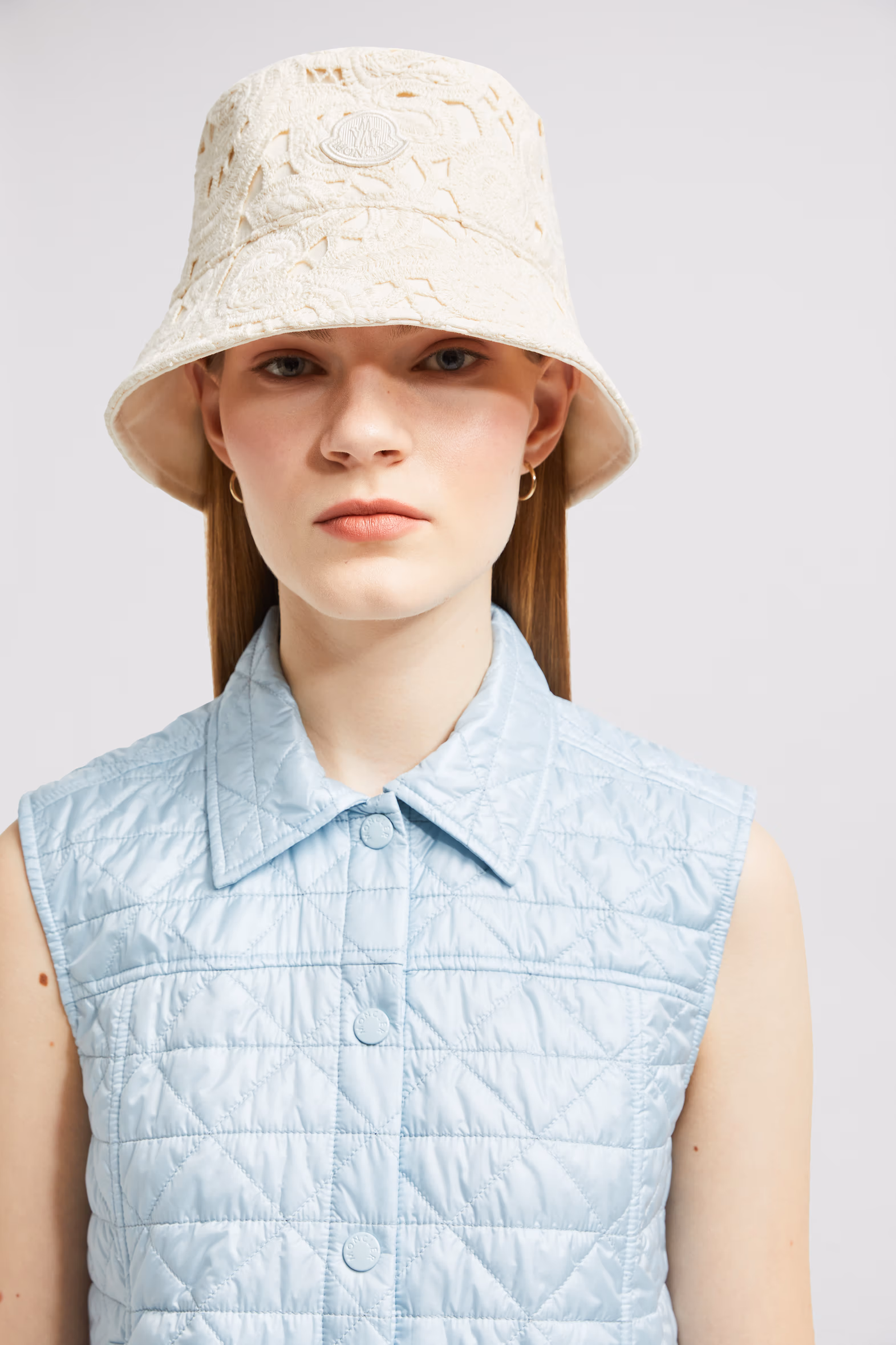 Macramé Bucket Hat Women White Ivory Moncler 2
